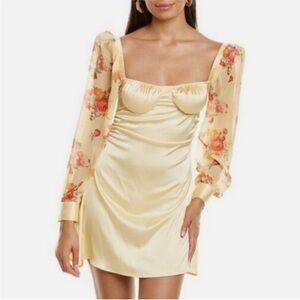 WeWoreWhat puff sleeve golden hour mini dress